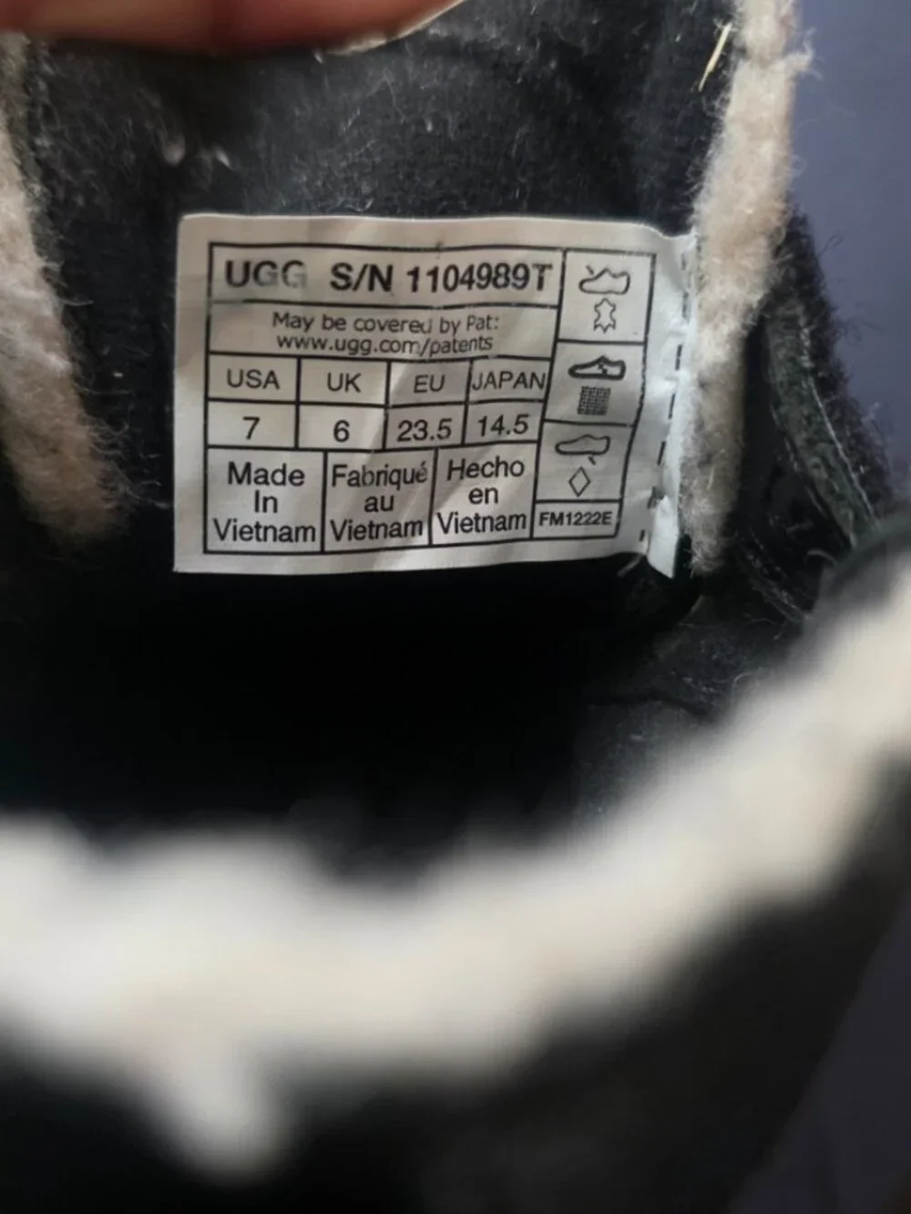 UGG Black Toddler High Top Shoes Size 7 Double Strap